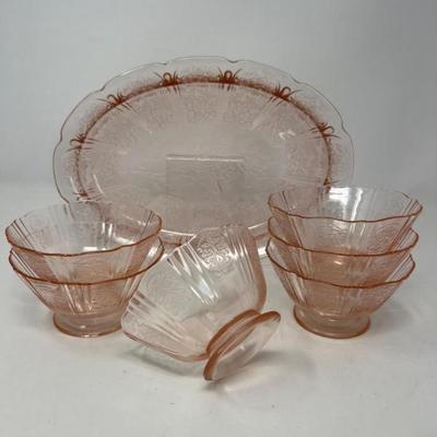 Pink American Sweetheart Bowls & Oval Plate
