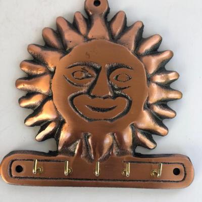 5-Hook Key Hanger Cast Iron Copper Finish