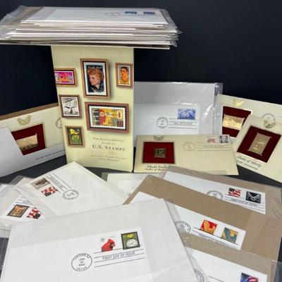 First Issue & 22K Gold Postage Stamps & Guide