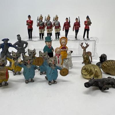 DieCast Soldiers & Cats and Ceramic, Pewter & Brass Miniature Figures