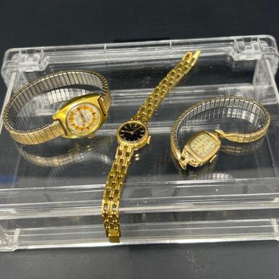 Hamilton, Seiko and Manual Wind Ticking Elgin Ladies Vintage Watches