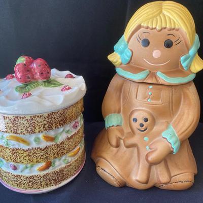 Vintage Mopsy Gingerbread Girl Don Winton And Dessert Cookie Jars