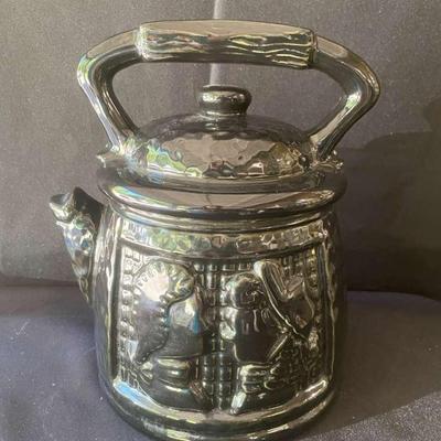 George And Martha Washington American Bisque Kettle Cookie Jar 