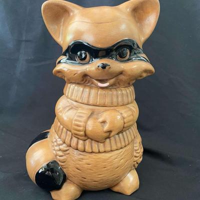1970s Twin Winton Raccoon Bandit Cookie Jar