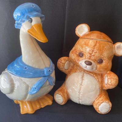 Mother Goose And Treasure Craft Stitched Teddy Bear Cookie Jars
