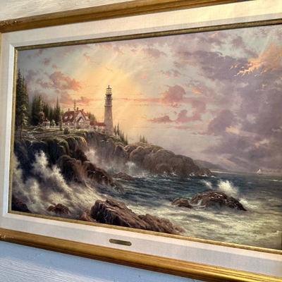 Thoma Kinkade Calming the Storm - Hand Highlighted limited to 240 paintings