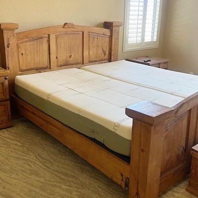 Pine King Size Adjustable Bed