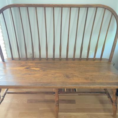 Vintage Oak Spindleback Bench