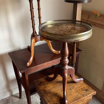 Wooder Accent Tables And Plant Stand