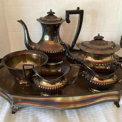 Sheffield England EPNS Silverplate Tea Set (5 Pieces) & Bateman Bowl