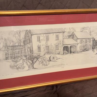 Giltwood-Framed Signed & Numbered “The Old Aldie Mill” Print