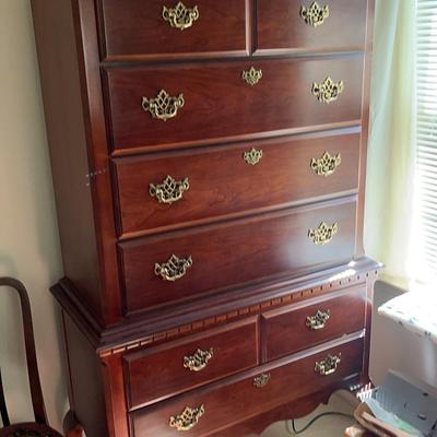 Broyhill Standing Highboy Wooden Chest of Drawers