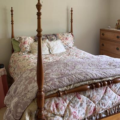 Wooden Full-Size Four-Poster Bed