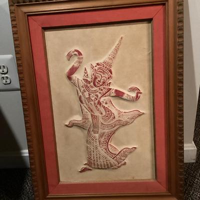 Red Thai Frame Temple Rubbing