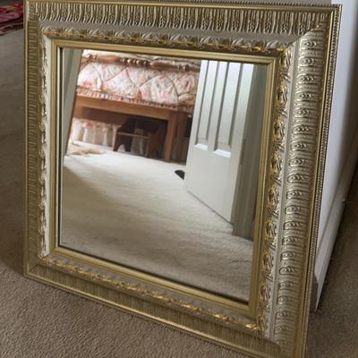 Gold-Framed Square Wall Mirror