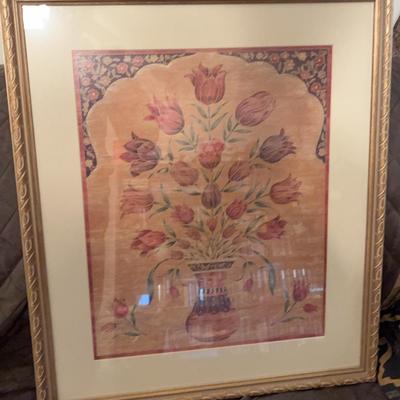 Gold-Framed Floral Print
