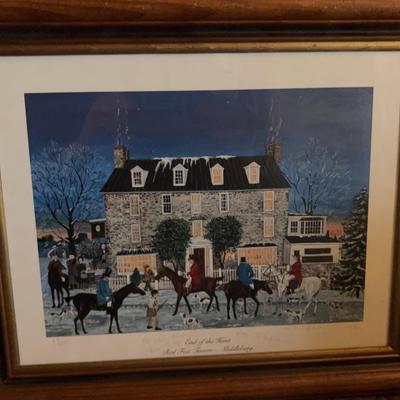 Wood-Framed “End of the Hunt - Red Fox Tavern - Middleburg” Print