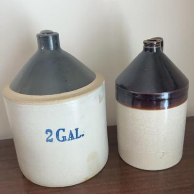 Antique Salt Glaze Two Toned Jugs