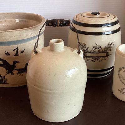 Collection Of Vintage Stoneware Crocks (4 Pieces)