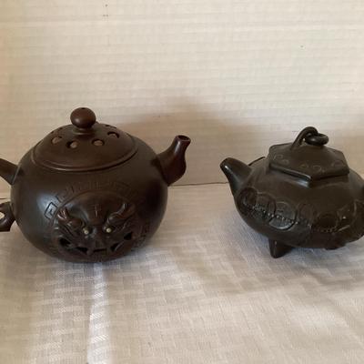 Pair Yixing Clay Teapots 