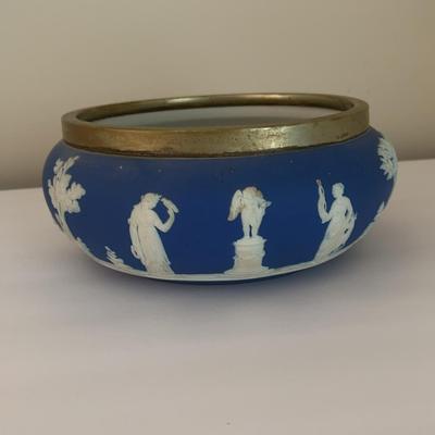 Antique Wedgewood, Silver Plate Rim Bowl