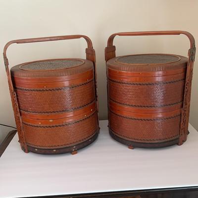 Pair Of Antique Chinese Wedding Baskets