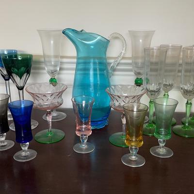 Collection of Colorful Glassware