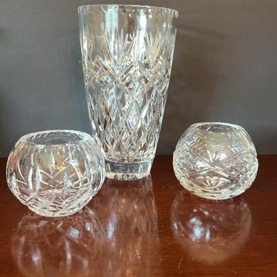 Vintage Glass Vase And Godinger Candle Holders