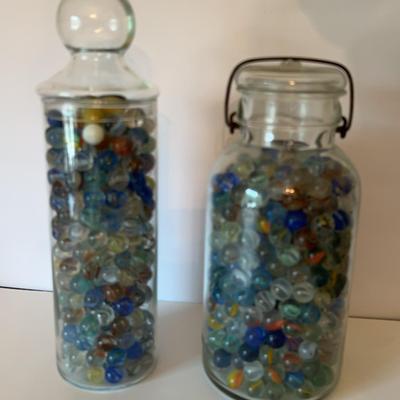 Cats Eye And Wire Pulled Glass Marble Collection