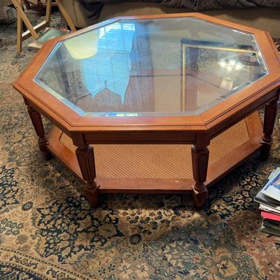 Octagon Glass Coffee Table