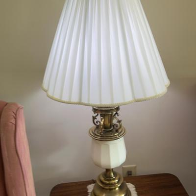 Vintage Gold And White Colored Accent Lamp