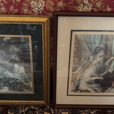 Two Wood-Framed Victorian-Style Prints