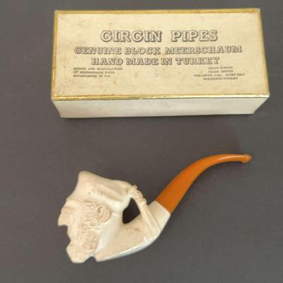 GIRGIN Block Meerschaum Face Pipe From Turkey 