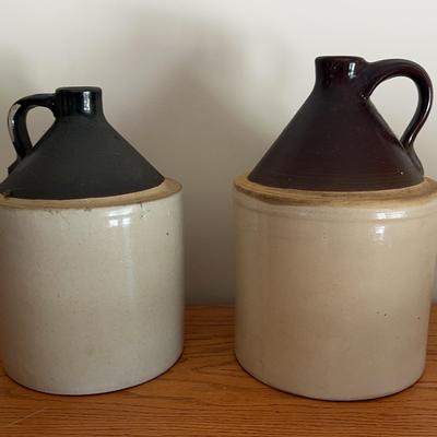 Two Dual-Tone Stoneware Jugs