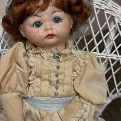 Porcelain Doll With Furniture And Doll Making Books 