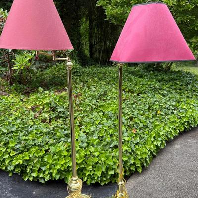 Two Brass Floor Lamps. 