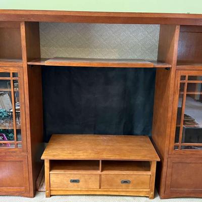 Mission Style Entertainment Center  Solid Wood