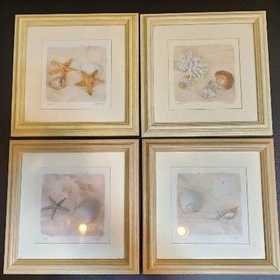 Set Of 4 Judy Mandolf Beach Theme Printed Artwork
