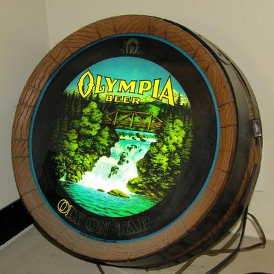 Olympia beer barrel sign (needs repair)
