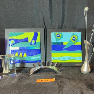 AX142 Abstract Fused Glass Portraits 