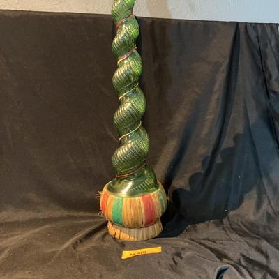 AX144 Large Green Chianti Bottle