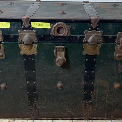 AX300 All Aboard!! Green Antique Travel Trunk