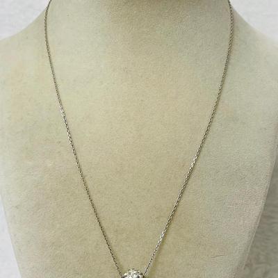 Italian Sterling Silver Ball Pendant Necklace