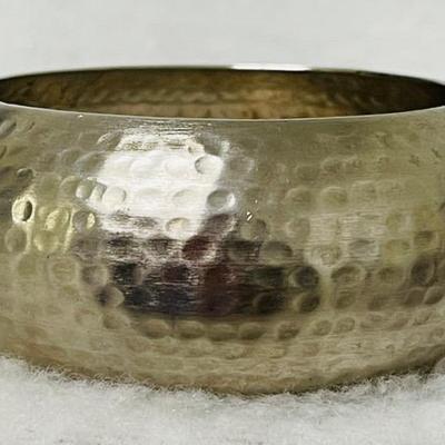 Hammered Metal Silver Bracelet