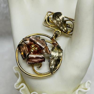 Vintage Sterling Silver and Gold Pin