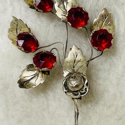 Vintage Sterling Silver Blooming Brooch