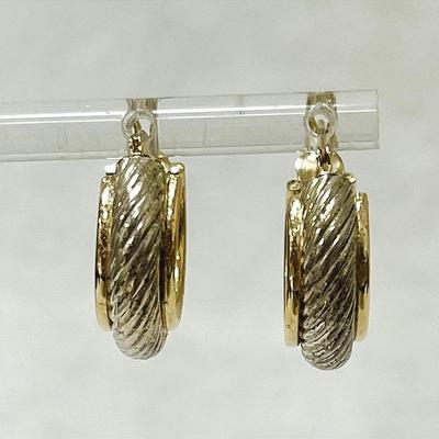 14K Gold and Sterling Silver Earrings