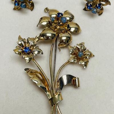 Vintage Sterling Brooch and Earring Set