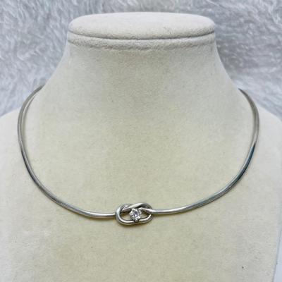 Mexico Silver Love Knot Torque Necklace