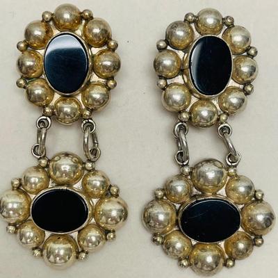 “Carsi” Signed Mexico Silver Earrings 